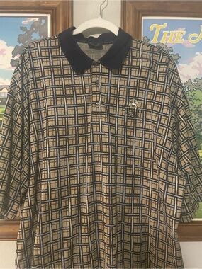 Como Sport Firenze Italy Golf Polo Shirt XXL Mercerized Cotton Patterned